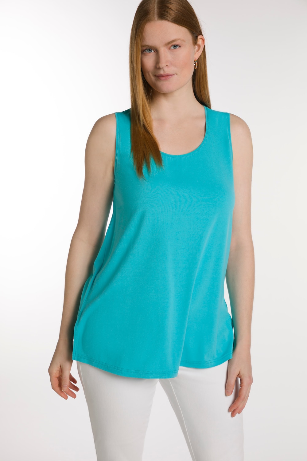 Grote Maten top, Dames, turquoise, Maat: 42/44, Viscose, Ulla Popken