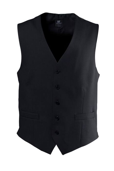 Vest, Width Adjustable, 2 Welt Pockets, 5 Buttons, Stretch Wool