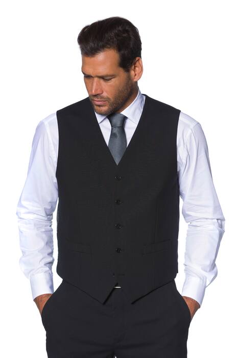 Vest, Width Adjustable, 2 Welt Pockets, 5 Buttons, Stretch Wool
