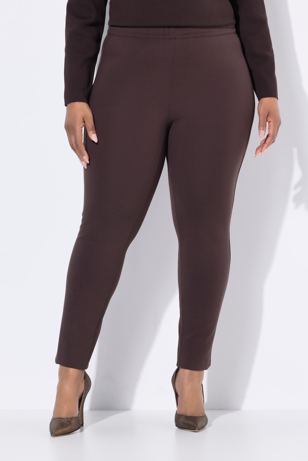 Große Größen Punto-Hose Sienna, Damen, braun, Größe: 44, Viskose/Synthetische Fasern, Ulla Popken