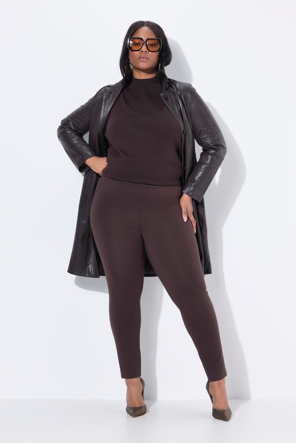 Punto-Hose Sienna, schmales Bein, Elastikbund