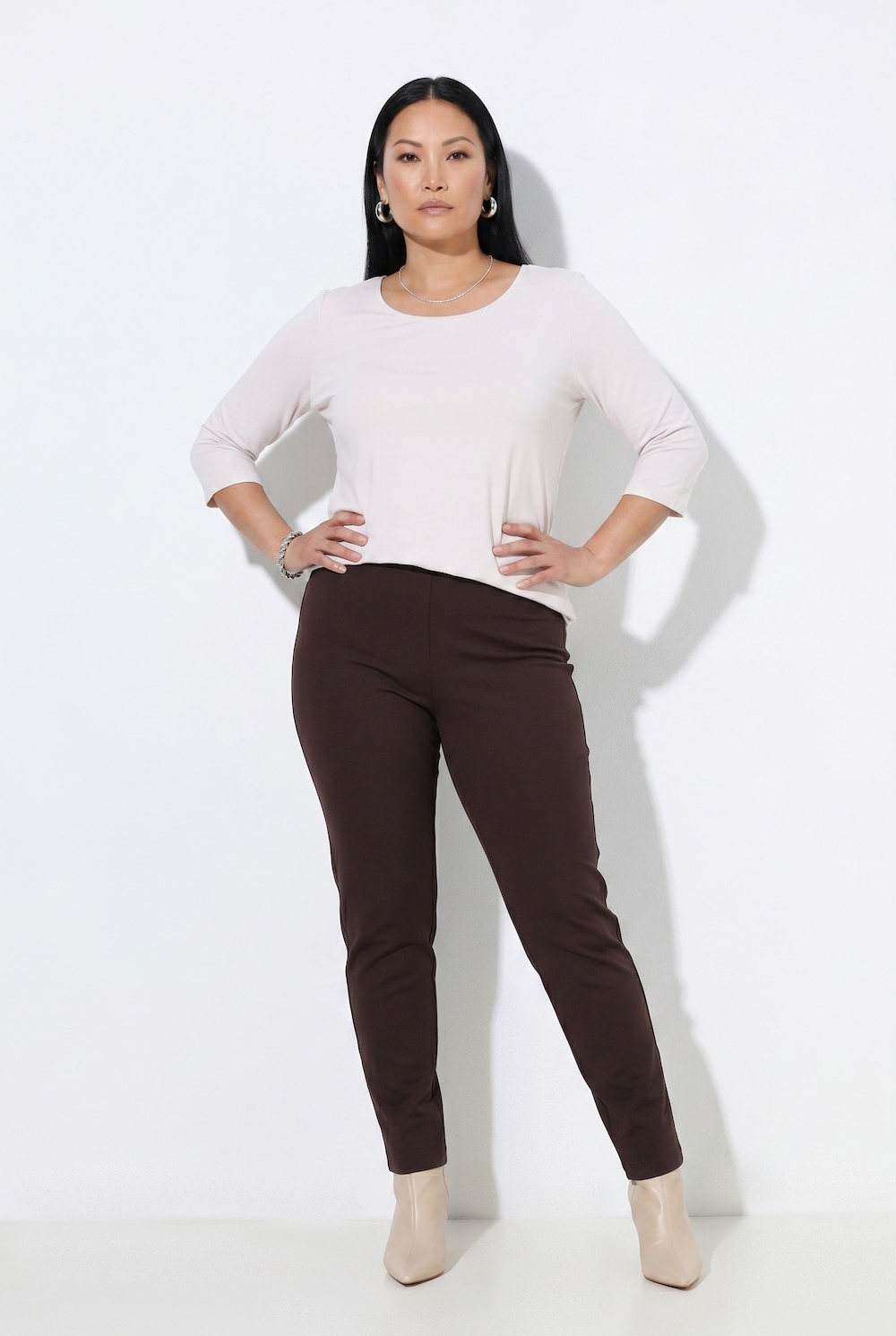 Punto-Hose Sienna, schmales Bein, Elastikbund