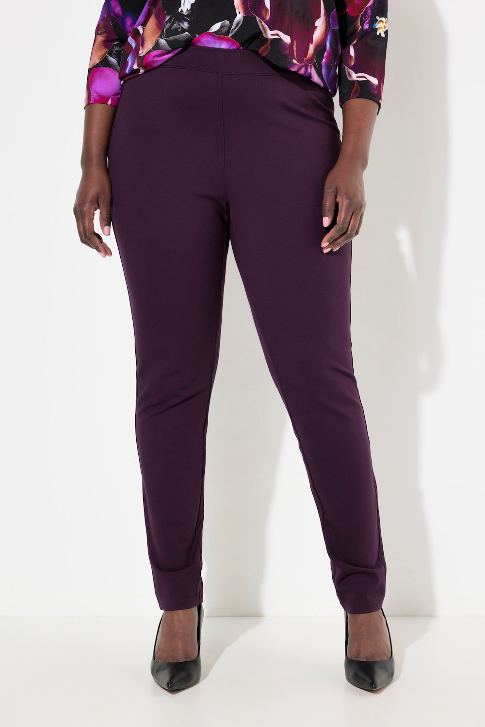 Große Größen Punto-Hose Sienna, Damen, lila, Größe: 44, Viskose/Synthetische Fasern, Ulla Popken