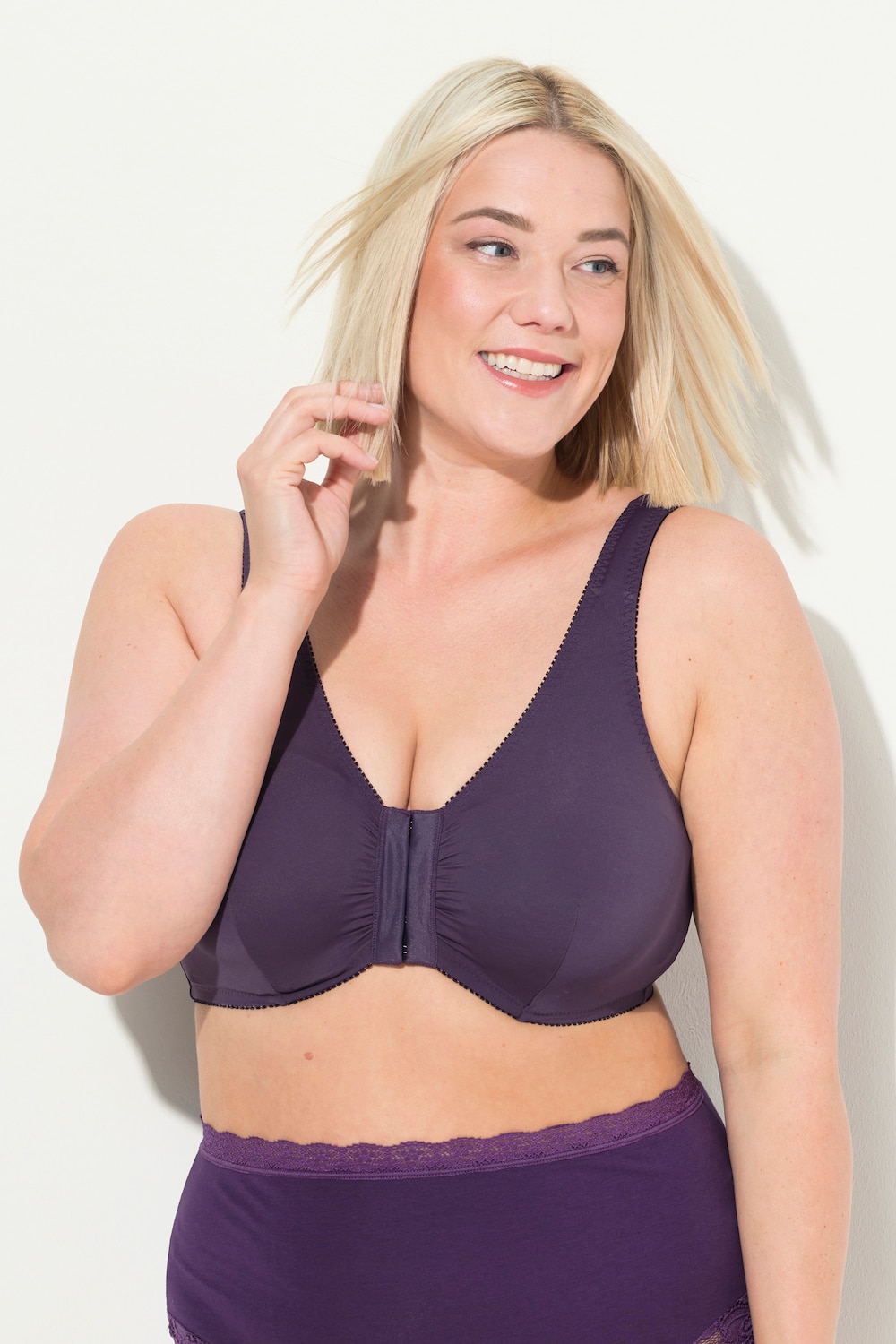 Große Größen Bustier, Damen, lila, Größe: 110D, Synthetische Fasern/Elasthan, Ulla Popken