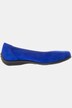 Ballerines, daim doux, cuir respirant, talon compensé, largeur H