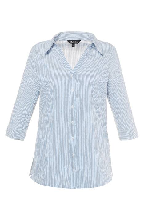 Bublinková halenka, jemné proužky, bez žehlení, 3/4 rukávy