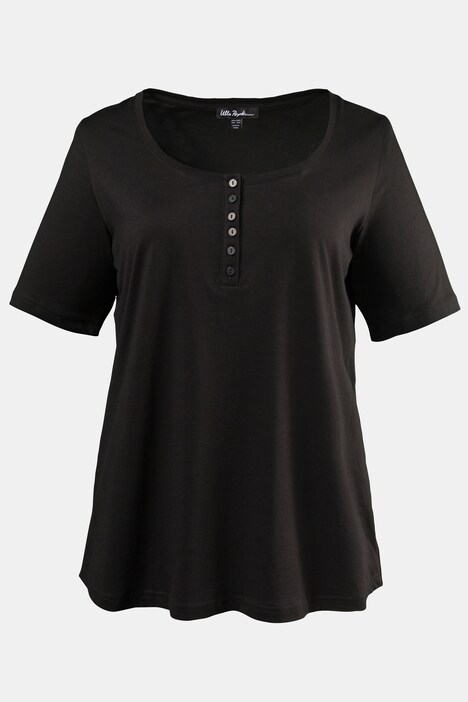 Regular Short Sleeve Henley Basic Tee