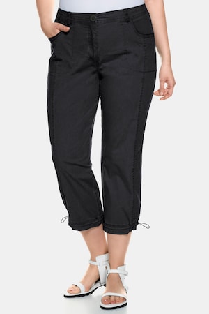 Ulla Popken Cargohose, 7/8-Länge, Ziernähte, Stretchkomfort - Große Größen