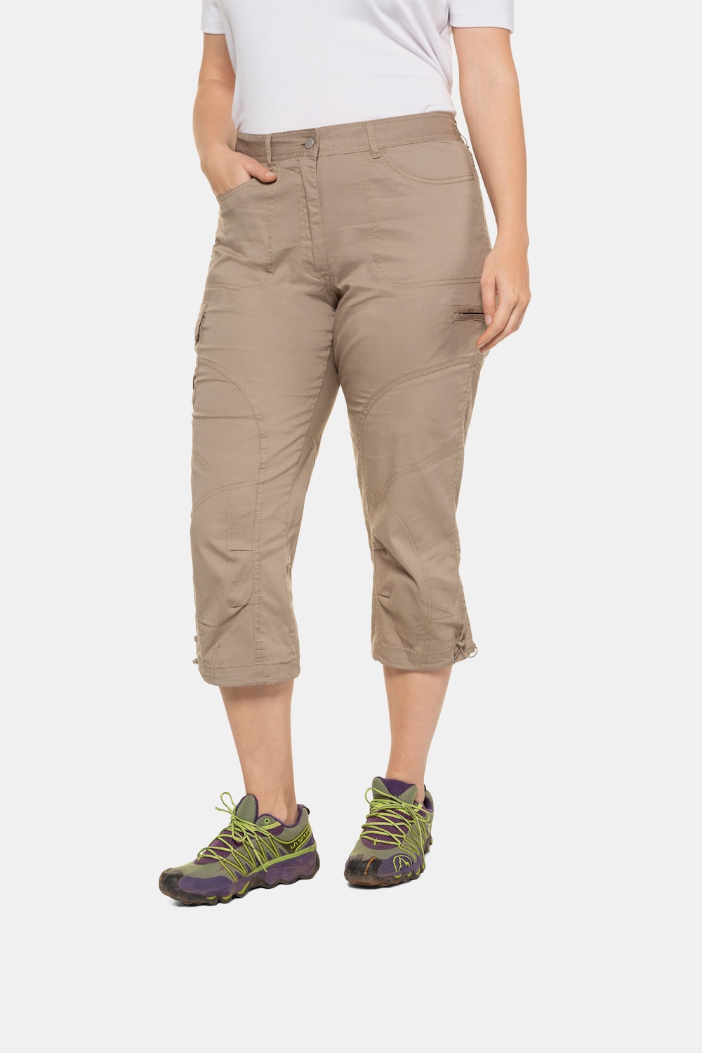 Image of Grosse Grössen 7/8-Hose, Damen, beige, Größe: 46, Baumwolle, Ulla Popken