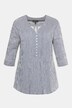 Tunique, crépon, rayures, sans repassage, manches 3/4