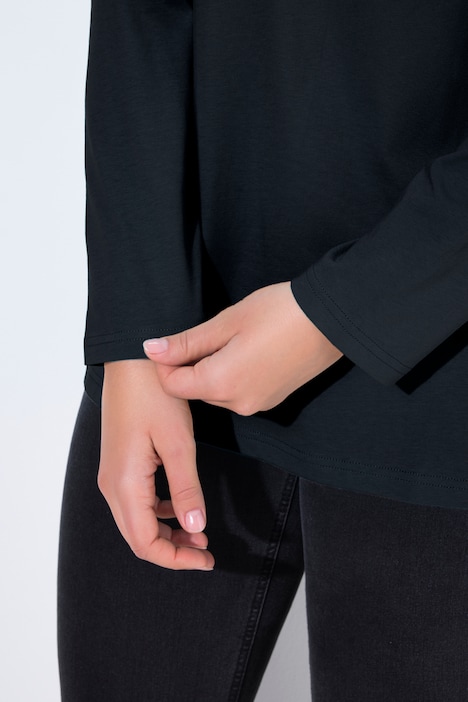 Basic Long Sleeve Round Neck Henley Tee