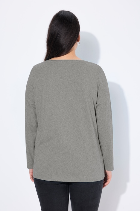 Basic Long Sleeve Round Neck Henley Tee
