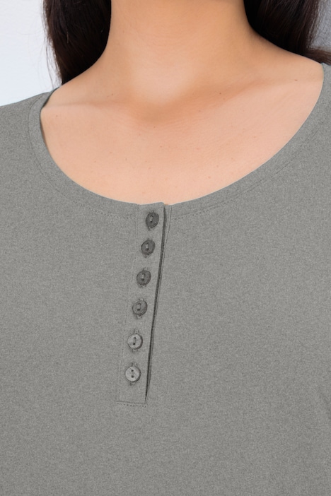 Basic Long Sleeve Round Neck Henley Tee