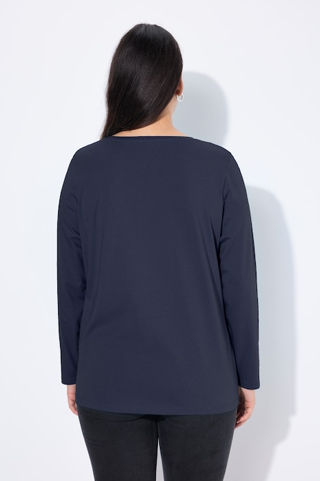 Basic Long Sleeve Round Neck Henley Tee