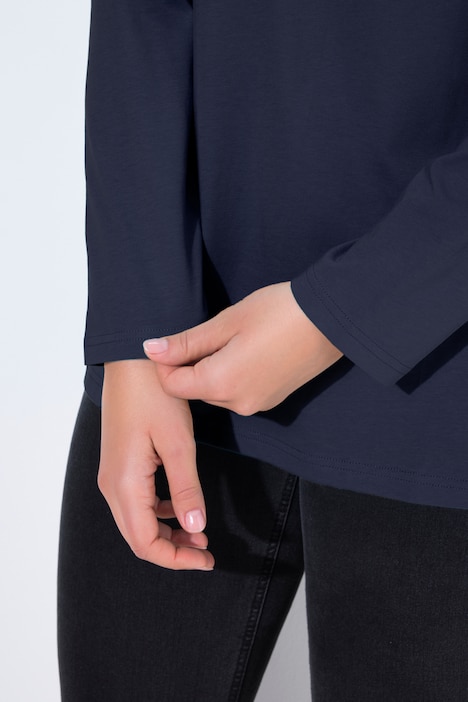 Basic Long Sleeve Round Neck Henley Tee