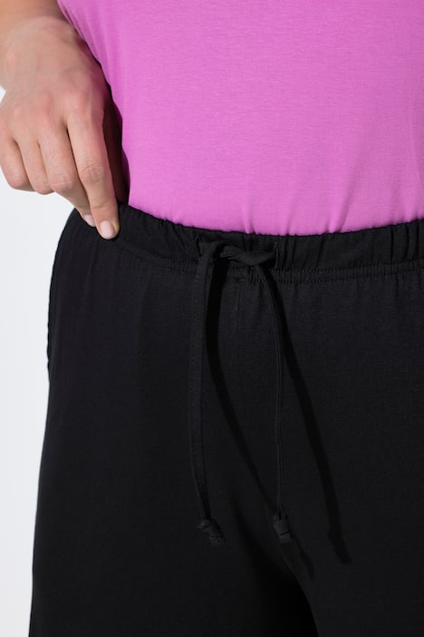 Stretch Cotton Knit Drawstring Elastic Waist Pocket Pants