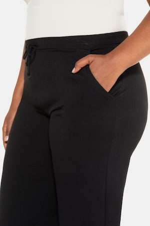 Duże rozmiary Spodnie z dżerseju, damska, czarne, rozmiar: 62/64, bawełna/elastan, Ulla Popken