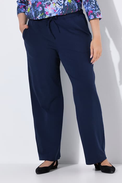 Jersey broek, rechte pijpen, zakken, tot maat 66/68