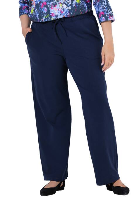 Žerzejové kalhoty, rovné nohavice, kapsy, do vel. 66/68