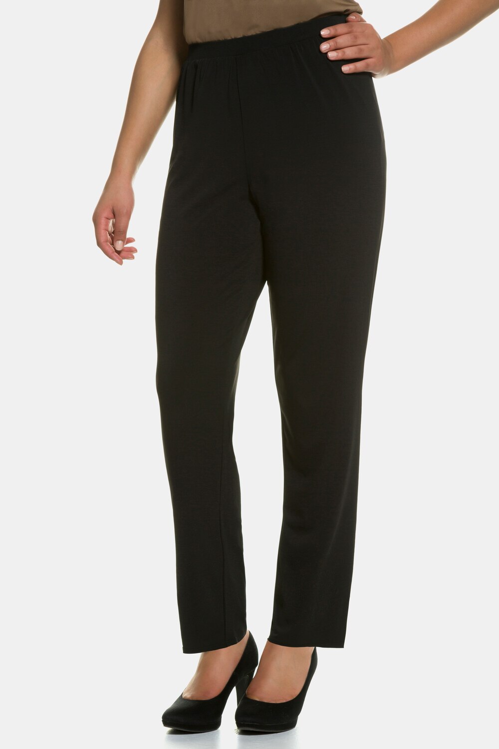 Grote Maten jerseybroek, Dames, zwart, Maat: 54/56, Polyester, Ulla Popken Grote Maten jerseybroek, Dames, zwart, Maat: 54/56, Polyester, Ulla Popken