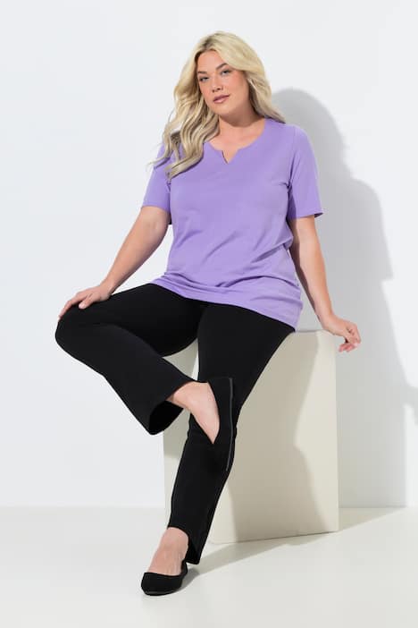 broek, yoga broek, jersey, uitlopende pijpen, elastische band