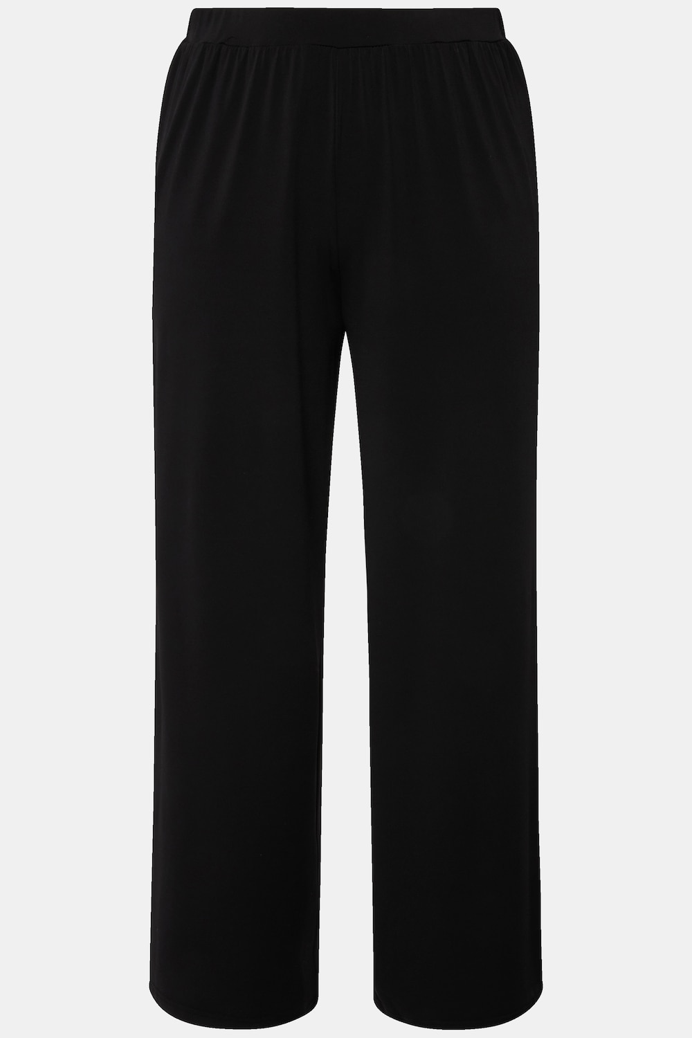 Stora storlekar Jerseybyxa med vida ben och resårlinning, Dam, svart, storlek: 54/56, Polyester, Ulla Popken