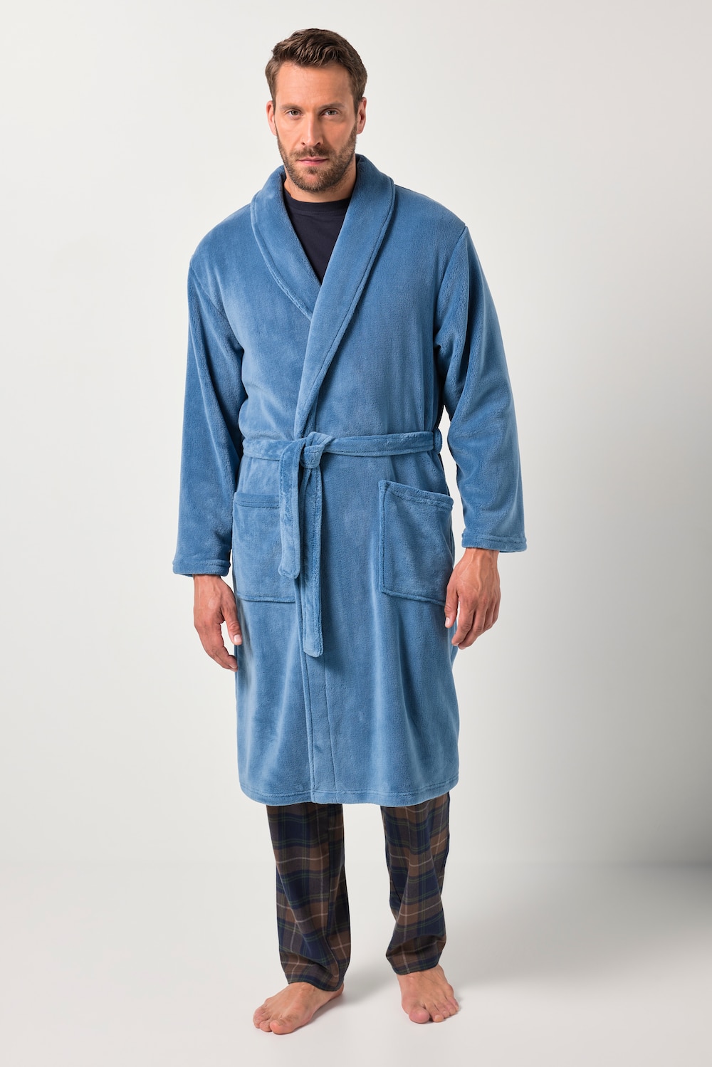 JP1880 Bademantel, Homewear, Mikrofaser, Bindegürtel, bis 8 XL