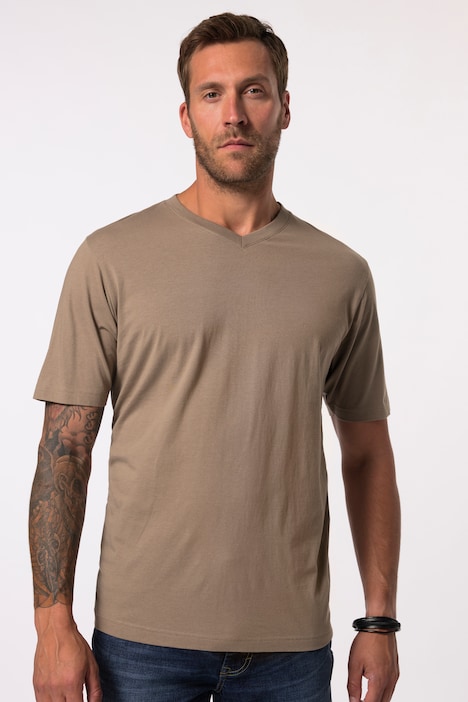 T-shirt JP 1880 Basic, col en V - jusqu'au 8 XL