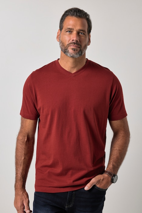 T-shirt JP 1880 Basic, col en V - jusqu'au 8 XL
