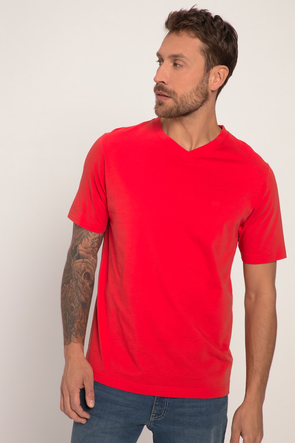 Grote Maten T-shirt, Heren, rood, Maat: L, Katoen/Polyester, JP1880