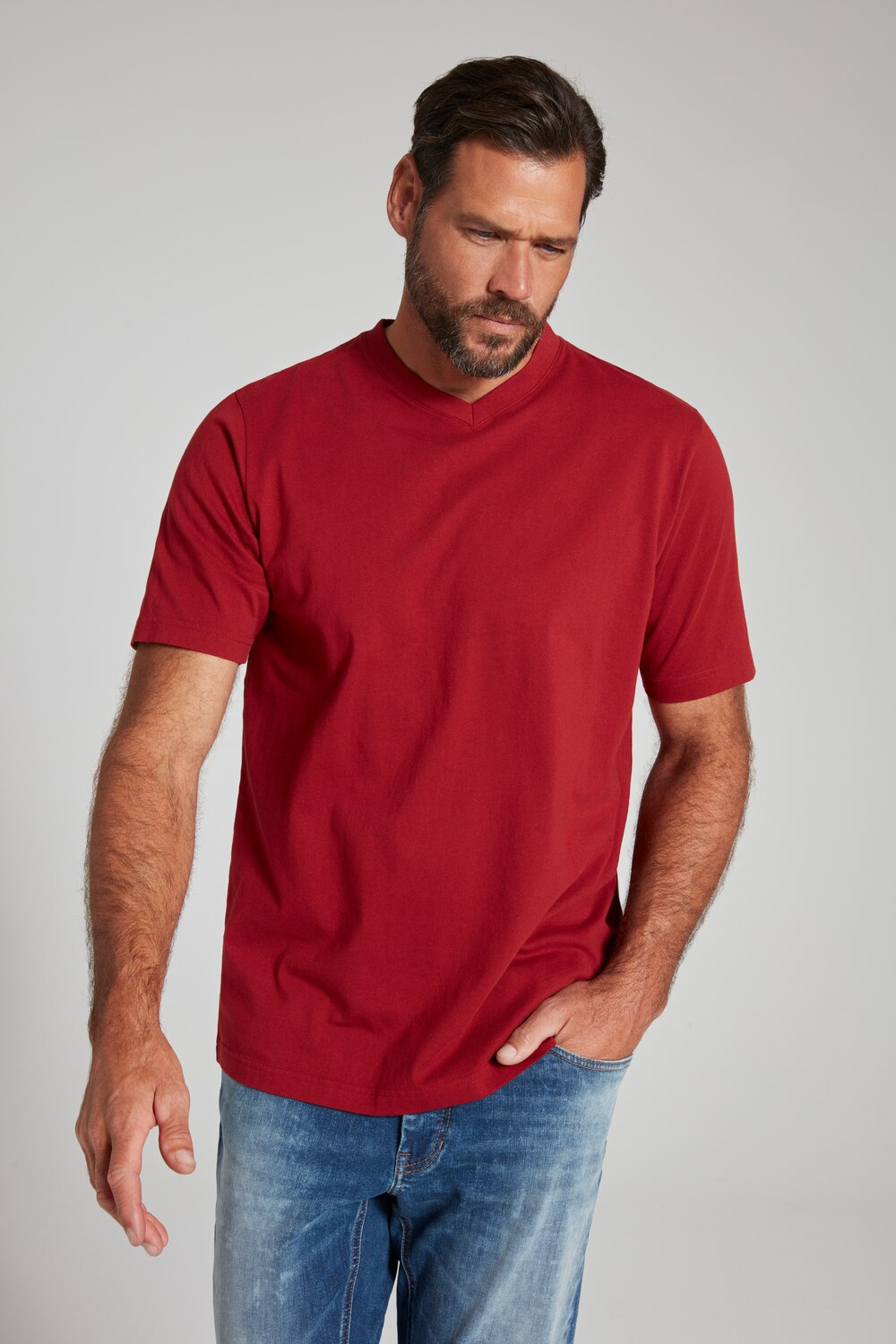 Grote Maten T-shirt, Heren, rood, Maat: 4XL, Katoen, JP1880