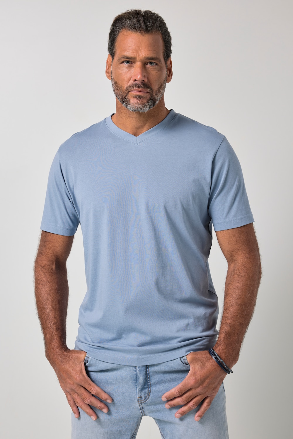 T-Shirt, Basic, V-Ausschnitt, bis 8 XL