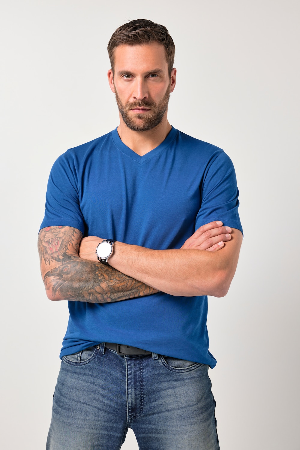 JP1880 T-Shirt, Basic, V-Ausschnitt, bis 8 XL