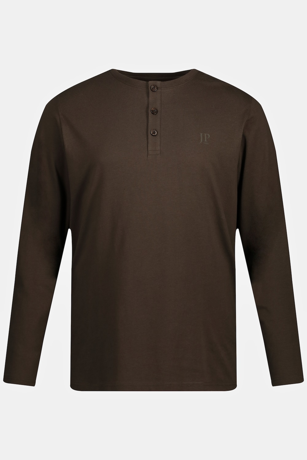 JP1880 Henley, Basic, Shirt, Langarm, Knopfleiste, bis 8XL