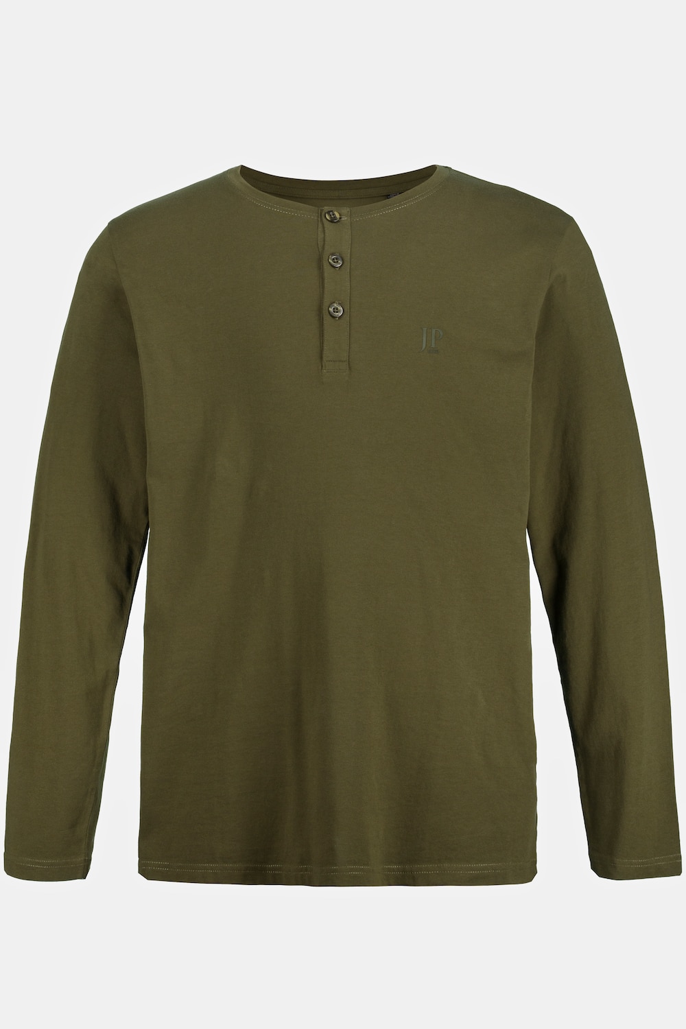 JP1880 Henley, Basic, Shirt, Langarm, Knopfleiste, bis 8XL