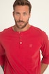 JP1880 Henley, basic, shirt, lange mouwen, knoopsluiting, tot 8XL