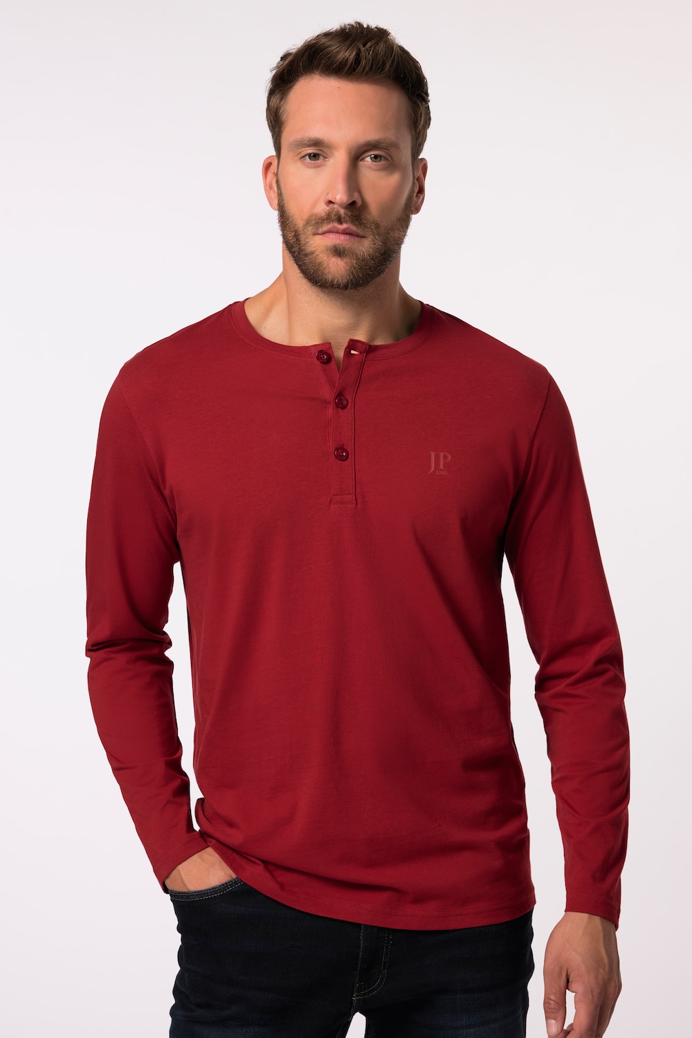 Große Größen Henley, Herren, rot, Größe: 6XL, Baumwolle, JP1880