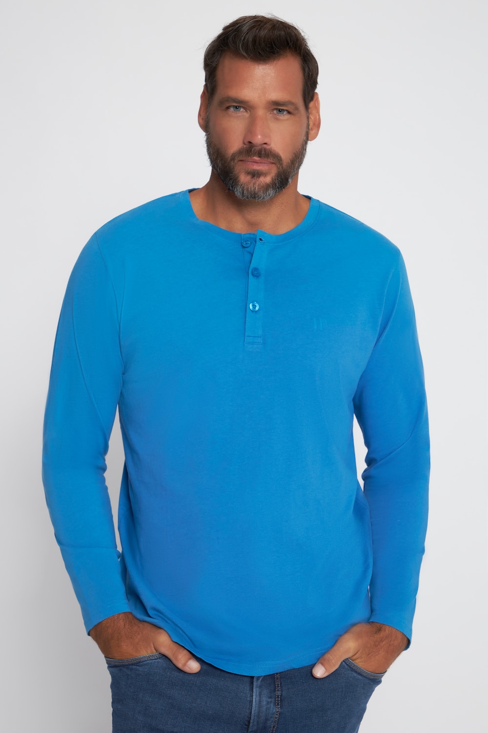 Grote Maten shirt, Heren, blauw, Maat: 4XL, Katoen, JP1880