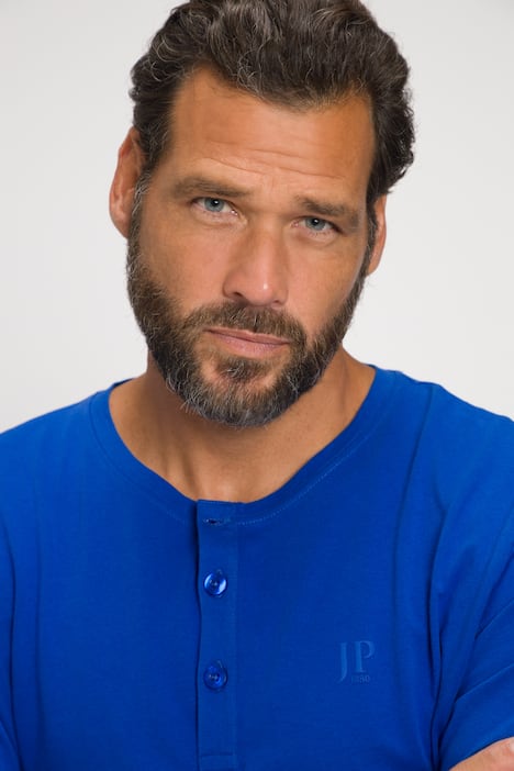 JP1880 Henley, Basic, Shirt, Langarm, Knopfleiste, bis 8XL