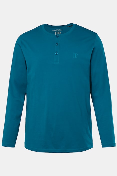 T-shirt Henley JP 1880, coupe Basic, manches longues et patte de boutonnage - jusqu'au 8 XL