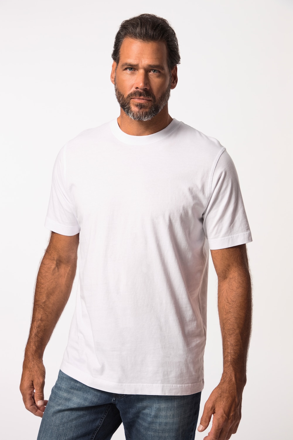 Grote Maten T-shirt, Heren, wit, Maat: L, Katoen, JP1880