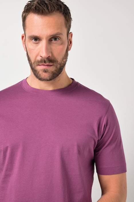 T-shirt Basic en coton peigné, col rond - jusqu'au 8 XL