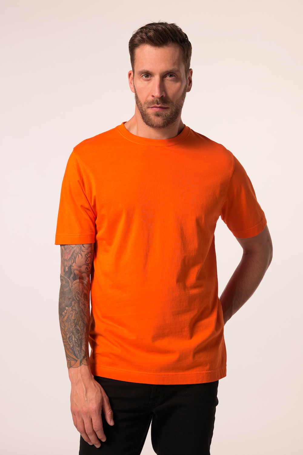 Stora storlekar T-shirt, Her, orange, storlek: 8XL, Bomull, JP1880