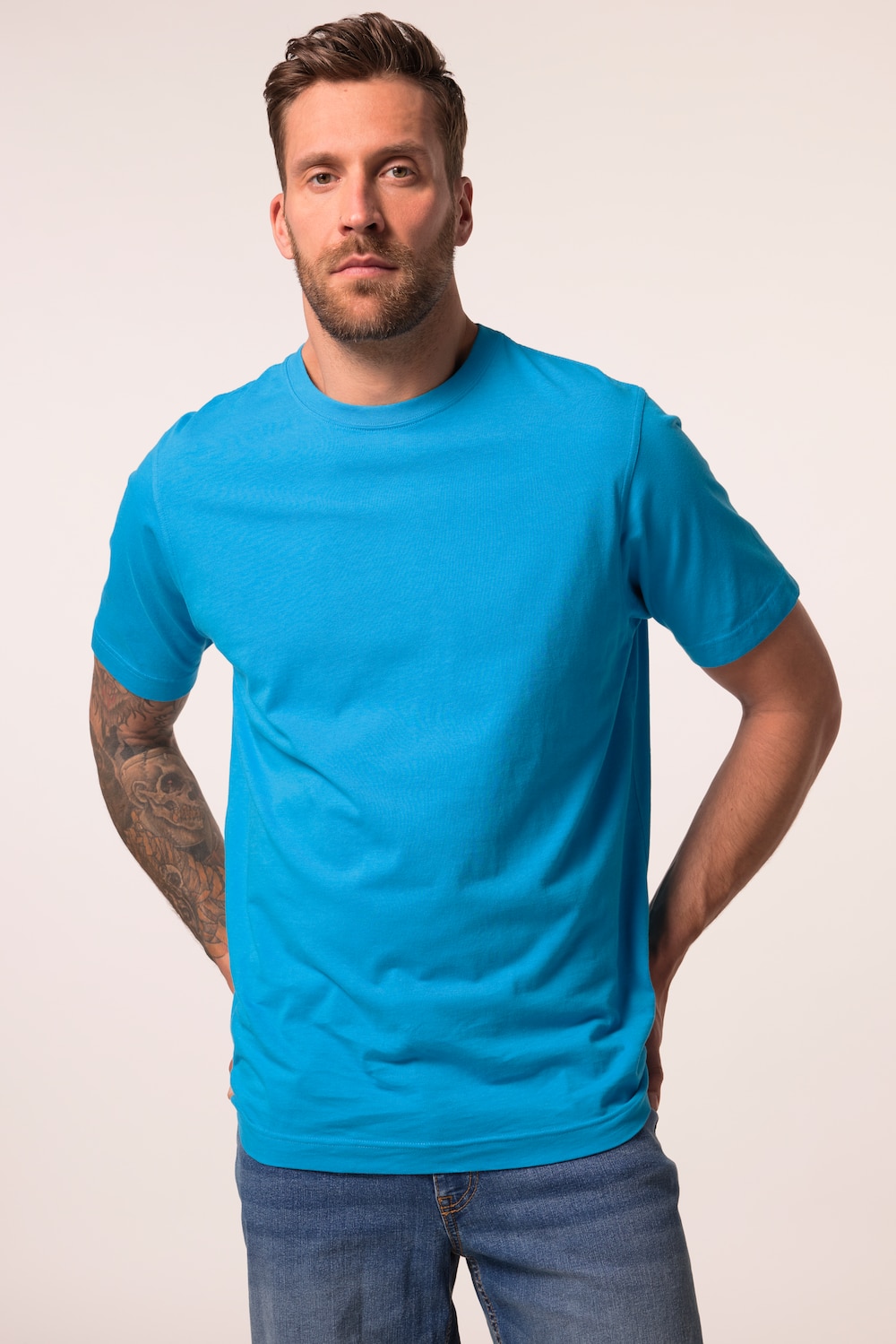 T-Shirt, Basic, Rundhals, gekämmte Baumwolle, bis 8XL