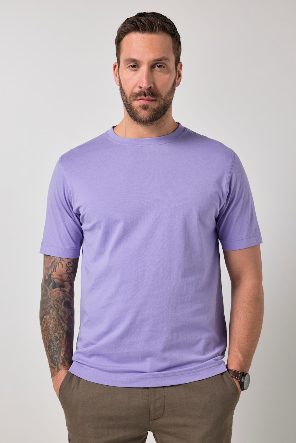 T-Shirt, Basic, Rundhals, gekämmte Baumwolle, bis 10 XL