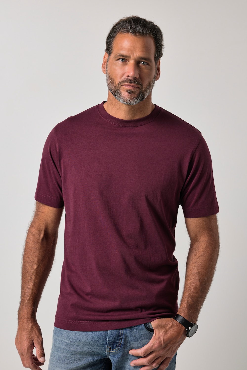 T-Shirt, Basic, Rundhals, gekämmte Baumwolle, bis 10 XL