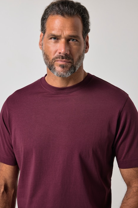 T-shirt Basic en coton peigné, col rond - jusqu'au 8 XL