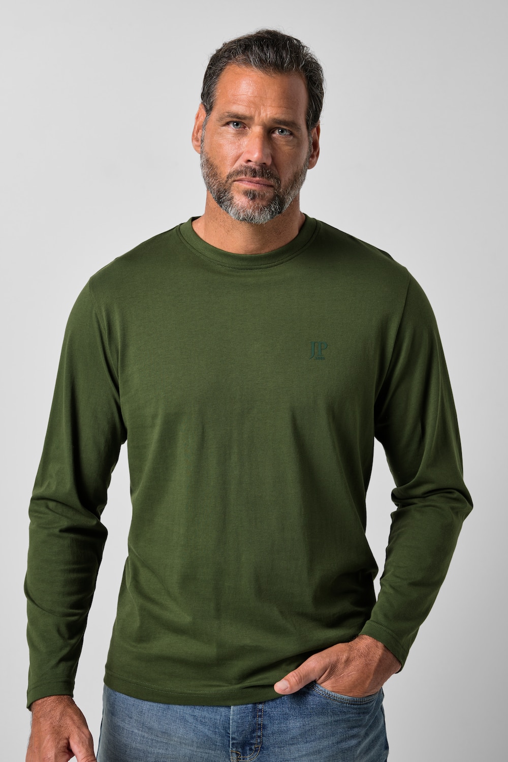 langærmet T-shirt, Basic, OEKO-TEX, op til 8XL