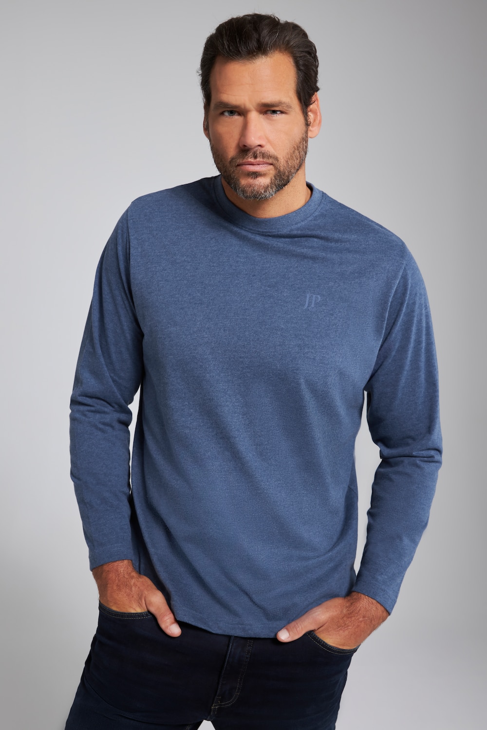 Grote Maten shirt, Heren, blauw, Maat: 7XL, Katoen/Polyester, JP1880
