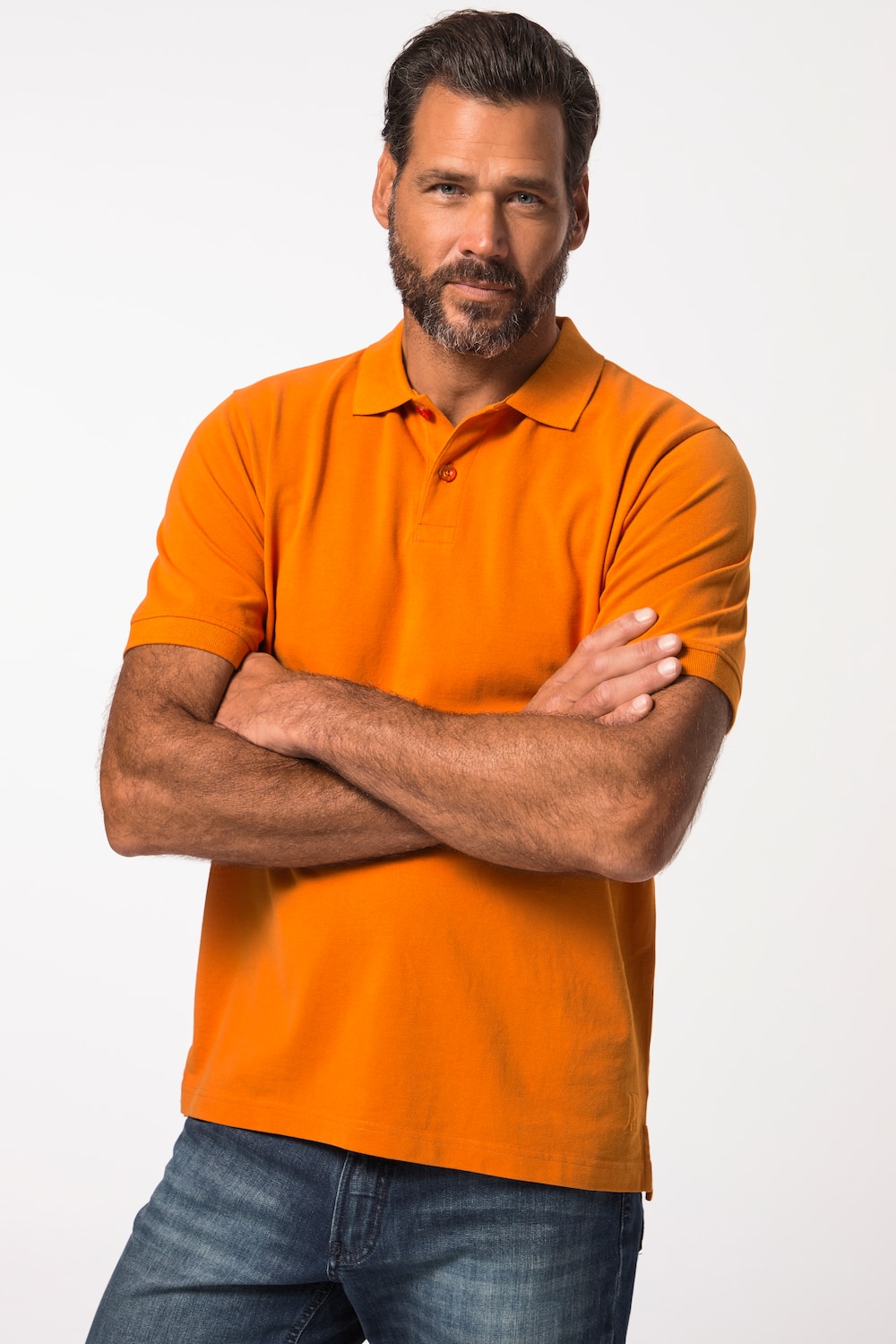 Große Größen Poloshirt, Herren, orange, Größe: XL, Baumwolle, JP1880